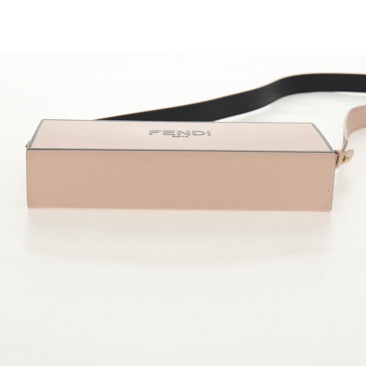 FENDI Box Horizontal Shoulder Bag Leather Pink Gold Auth 151310V