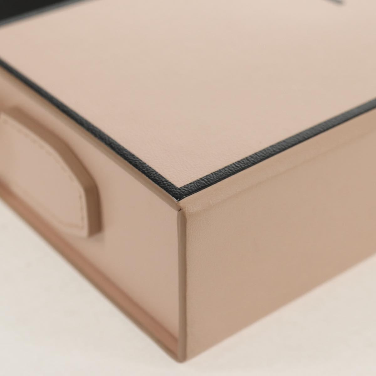 FENDI Box Horizontal Shoulder Bag Leather Pink Gold Auth 151310A