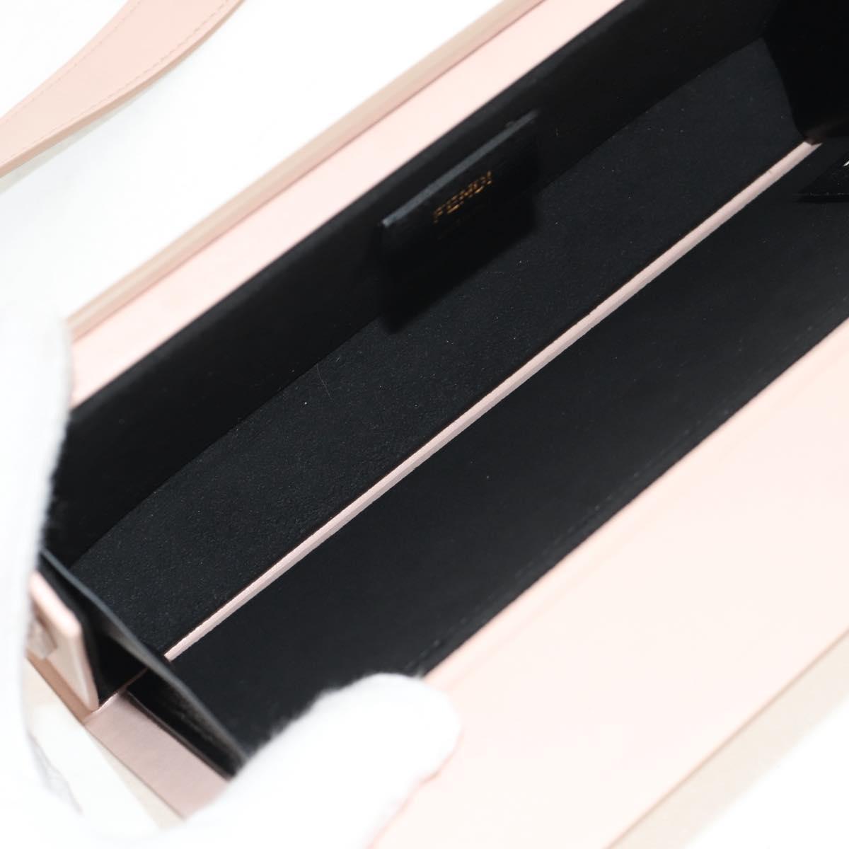 FENDI Box Horizontal Shoulder Bag Leather Pink Gold Auth 151310V