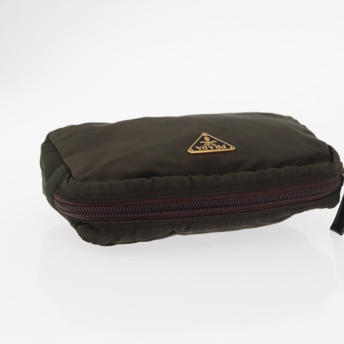 PRADA Pouch Nylon Canvas 4 Set Blue Red khaki Auth 151313