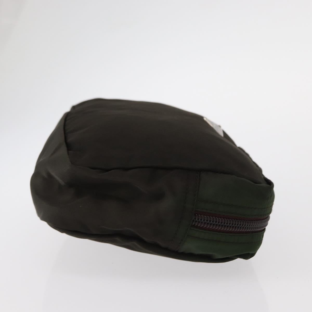 PRADA Pouch Nylon Canvas 4 Set Blue Red khaki Auth 151313