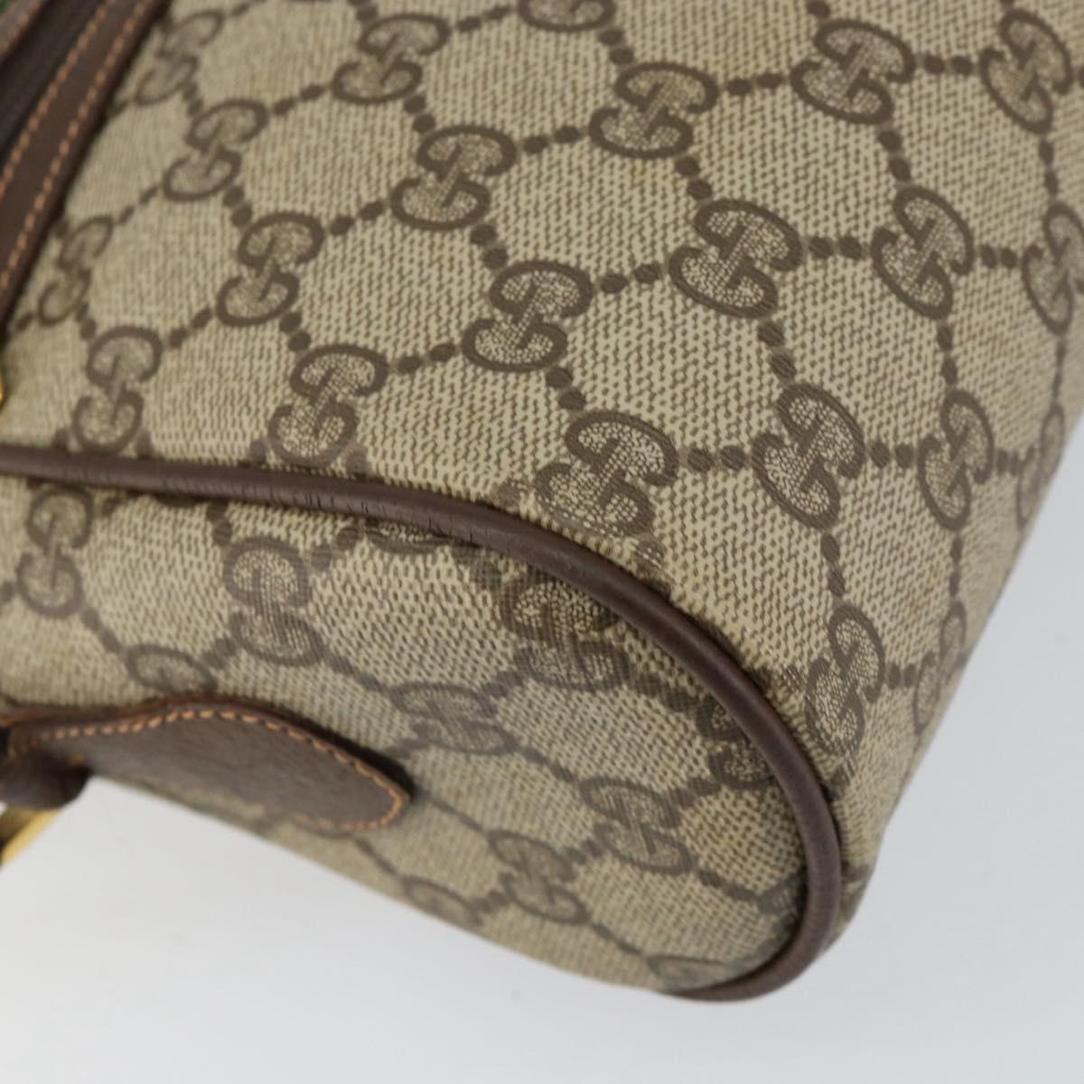 GUCCI GG Supreme Web Sherry Line Bag PVC Beige Gold 56 02 088 Auth 151331