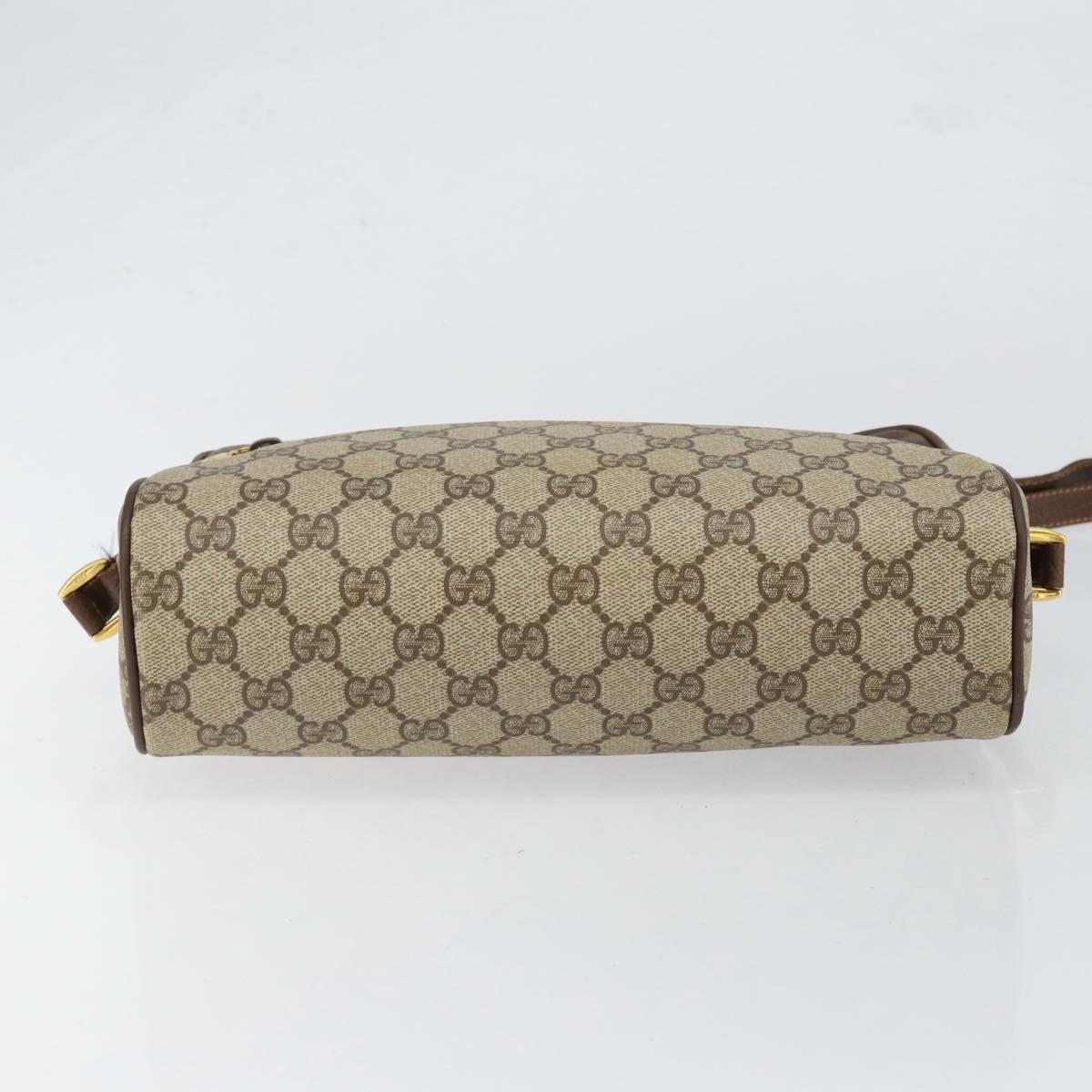 GUCCI GG Supreme Web Sherry Line Bag PVC Beige Gold 56 02 088 Auth 151331