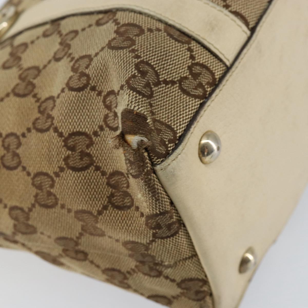 GUCCI GG Canvas Abbey Tote Bag Beige Gold 141470 Auth 151334