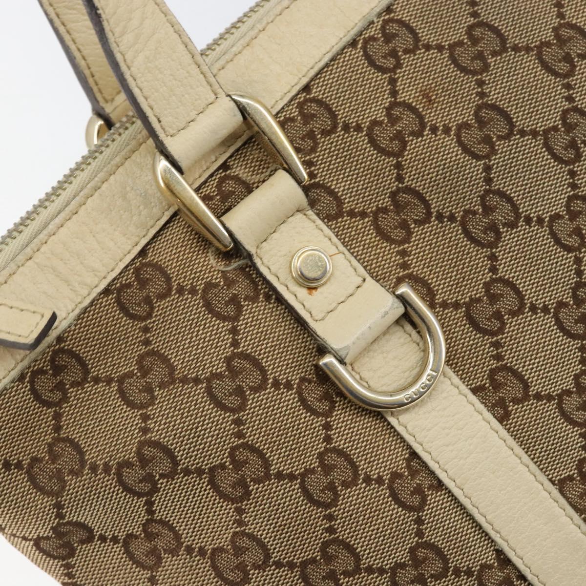 GUCCI GG Canvas Abbey Tote Bag Beige Gold 141470 Auth 151334