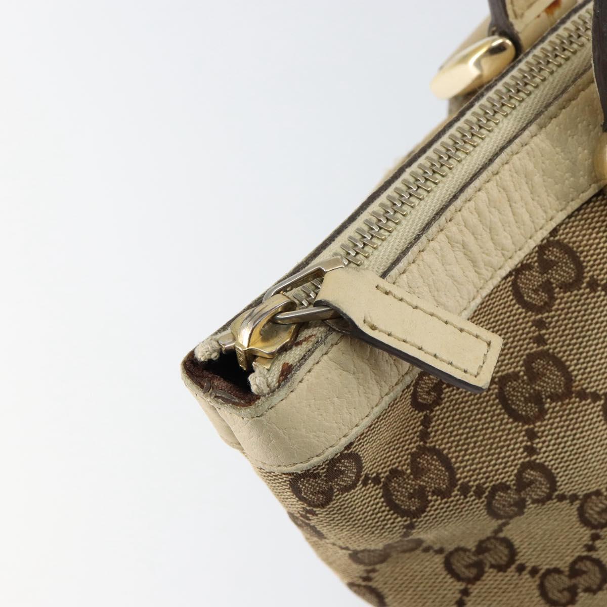 GUCCI GG Canvas Abbey Tote Bag Beige Gold 141470 Auth 151334