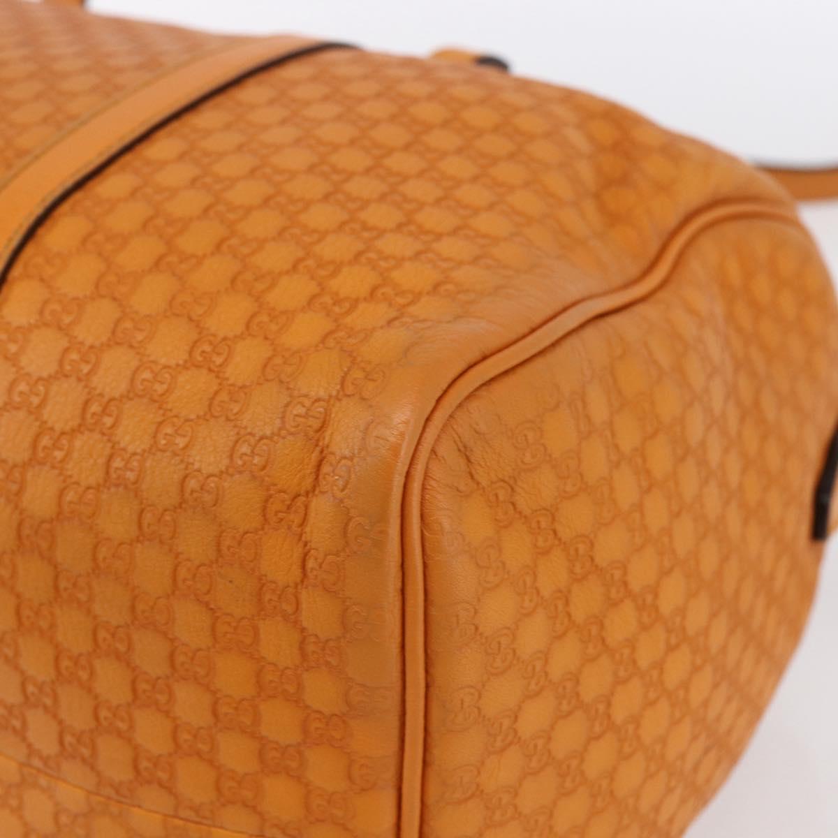 GUCCI Micro GG Canvas Guccissima Boston Bag 2way Orange Gold 322231 Auth 151335