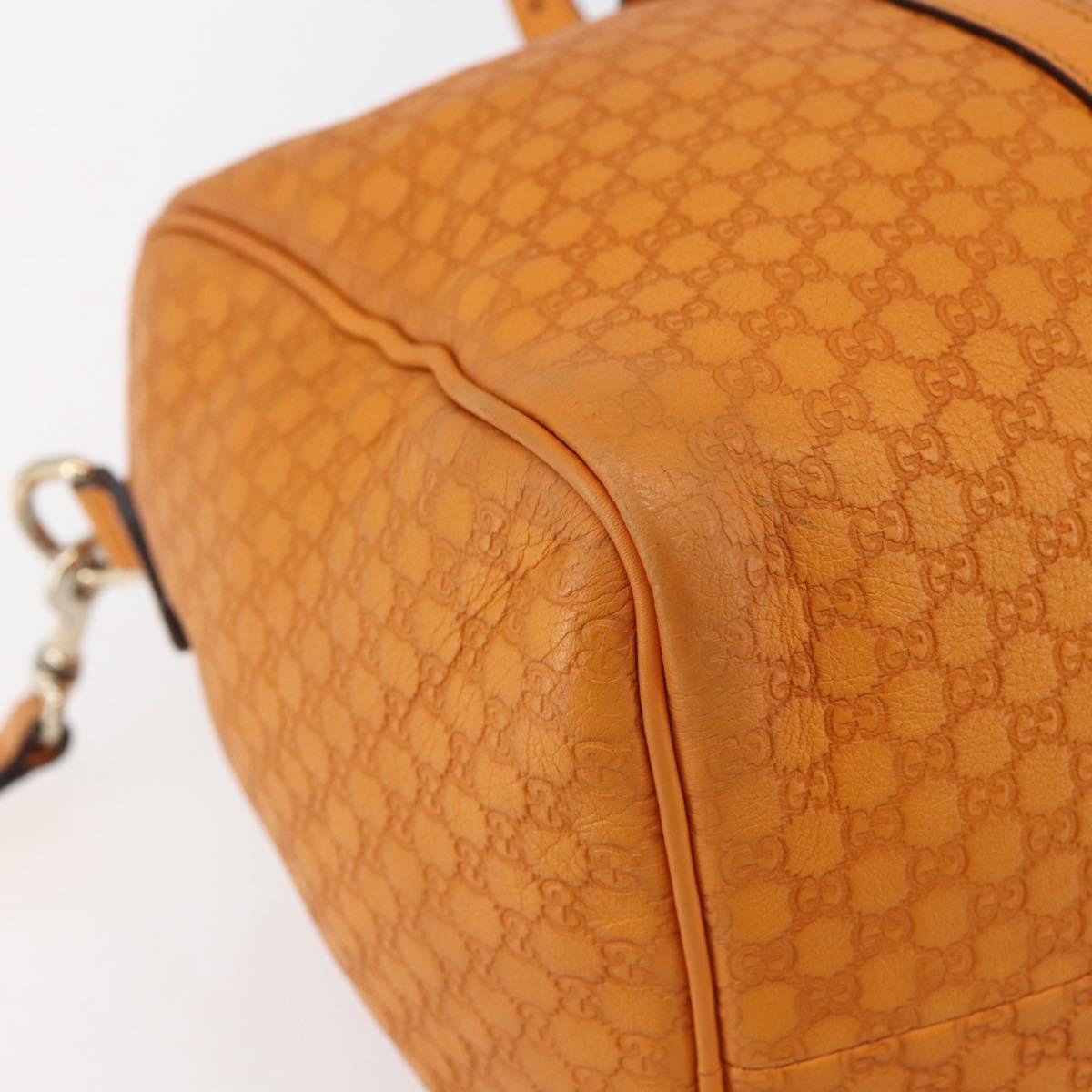 GUCCI Micro GG Canvas Guccissima Boston Bag 2way Orange Gold 322231 Auth 151335