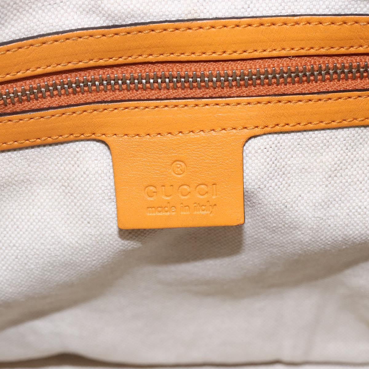 GUCCI Micro GG Canvas Guccissima Boston Bag 2way Orange Gold 322231 Auth 151335