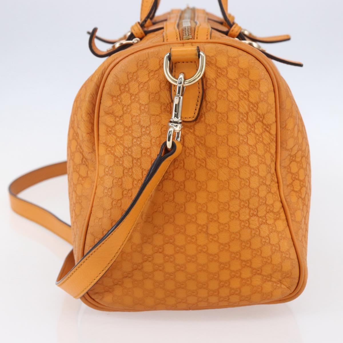 GUCCI Micro GG Canvas Guccissima Boston Bag 2way Orange Gold 322231 Auth 151335