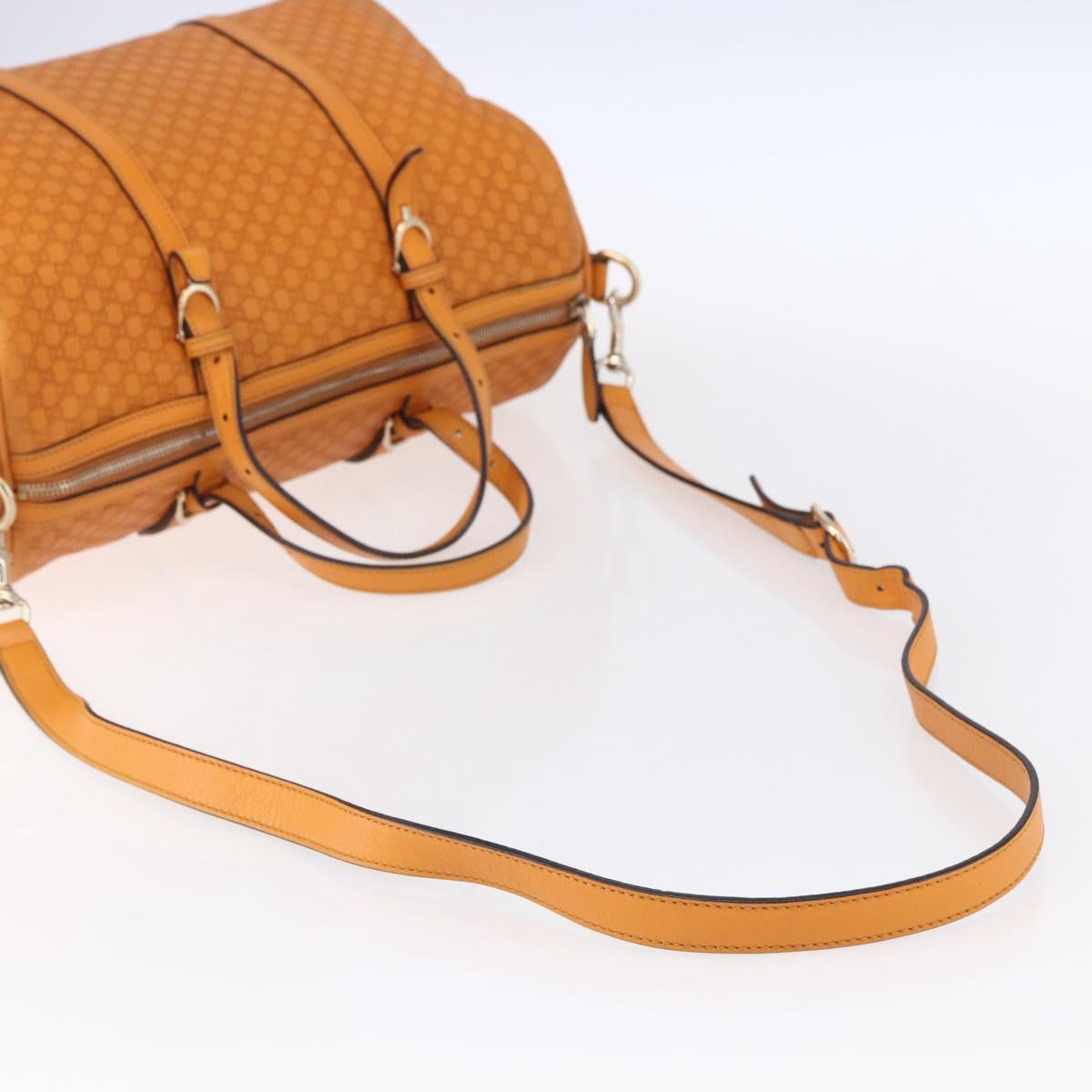 GUCCI Micro GG Canvas Guccissima Boston Bag 2way Orange Gold 322231 Auth 151335
