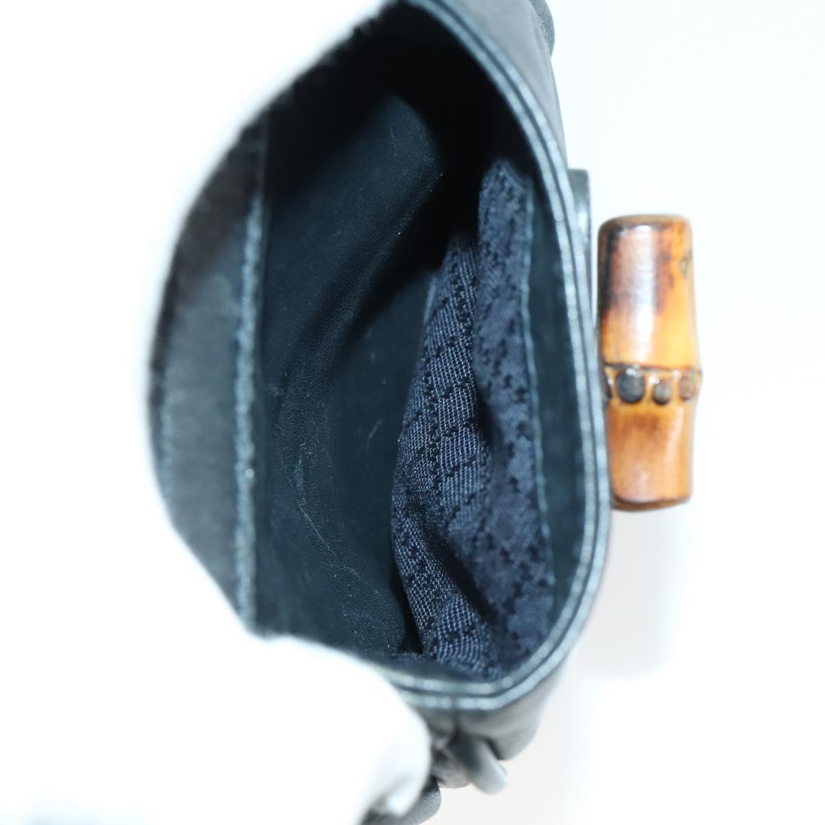 GUCCI Bamboo Backpack Leather Black Gold 003 2058 0016 Auth 151336