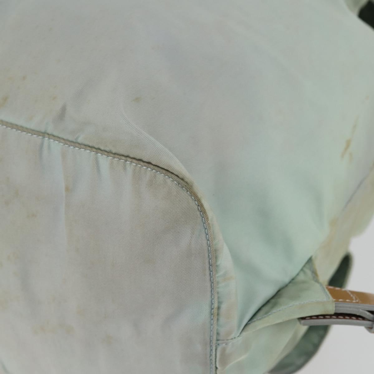 PRADA Backpack Nylon Light Blue Silver Auth 151340