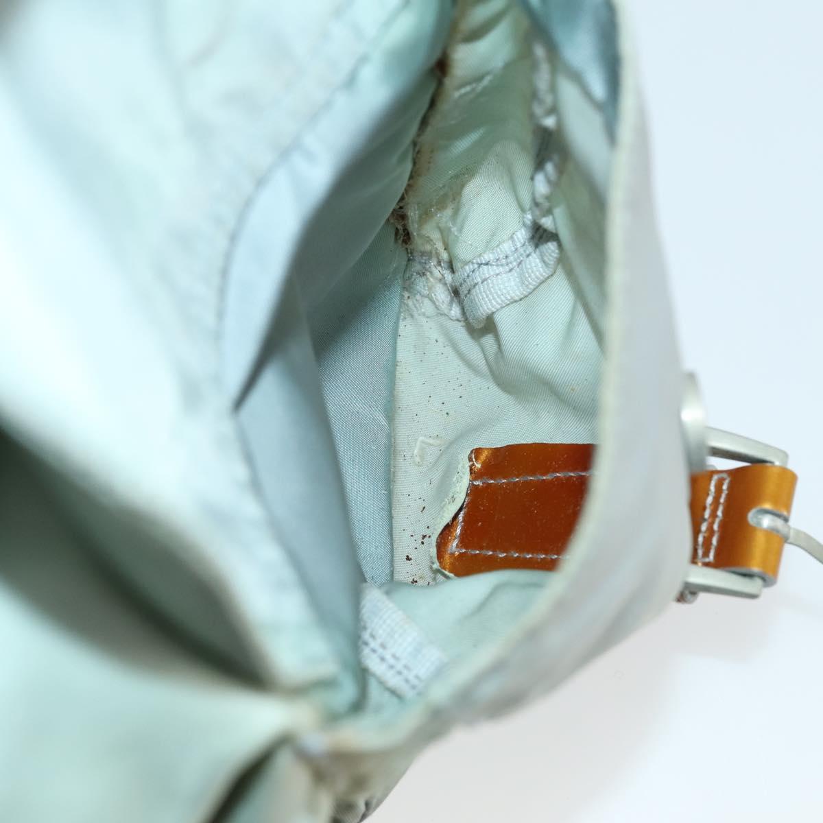 PRADA Backpack Nylon Light Blue Silver Auth 151340