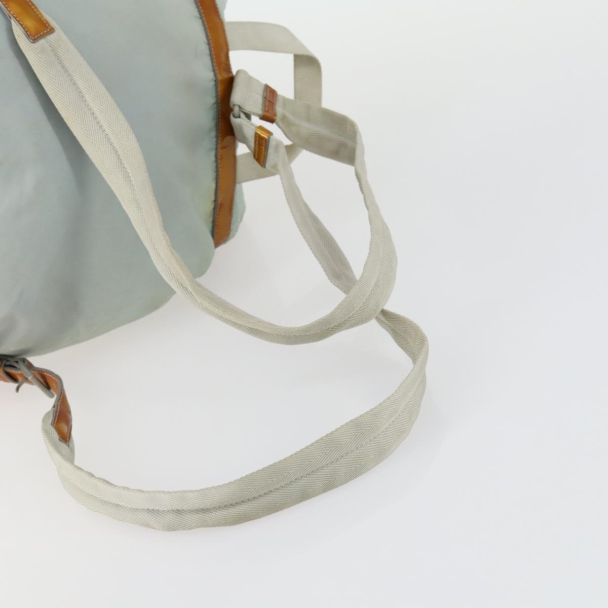 PRADA Backpack Nylon Light Blue Silver Auth 151340