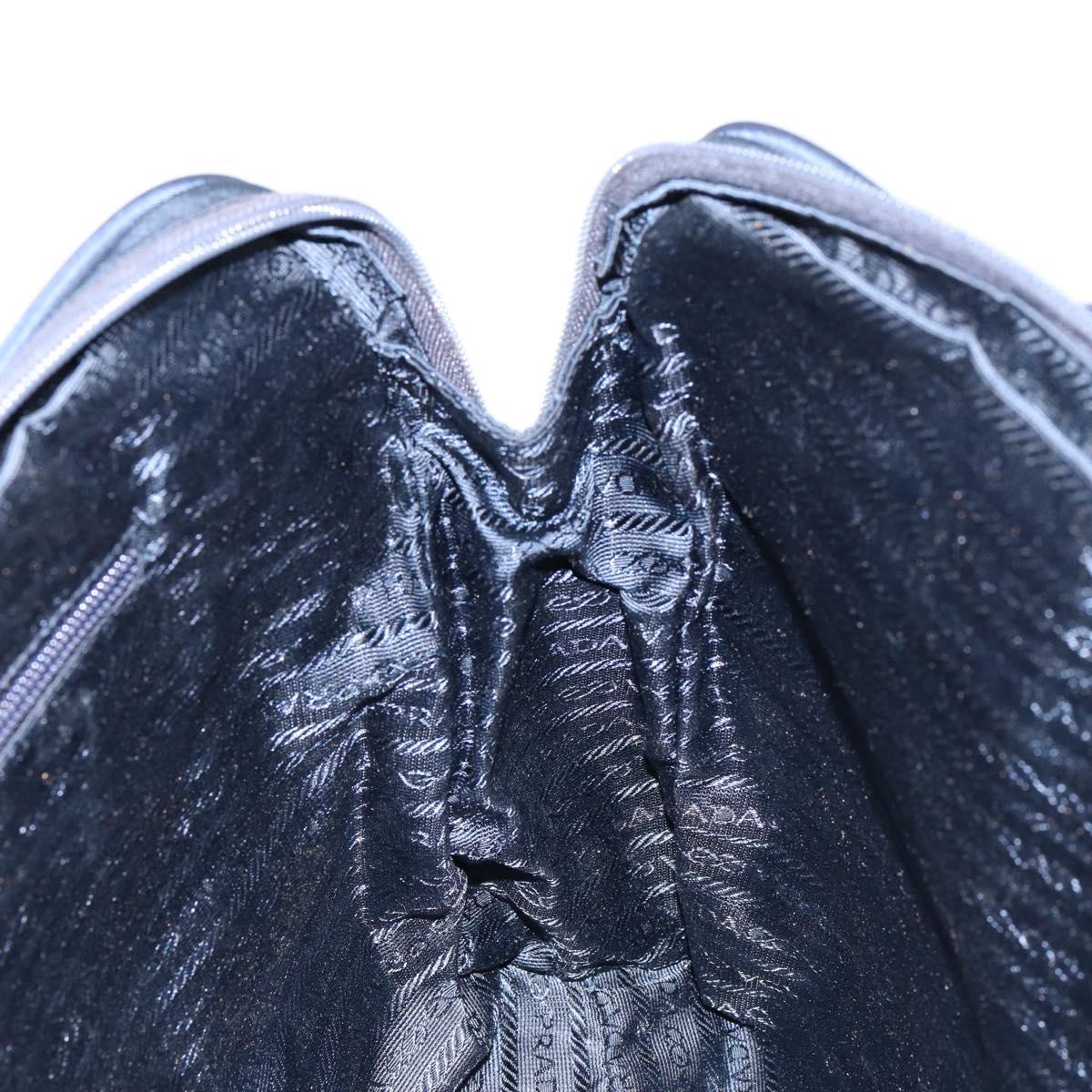 PRADA Hand Bag Nylon Navy Silver Auth 151342