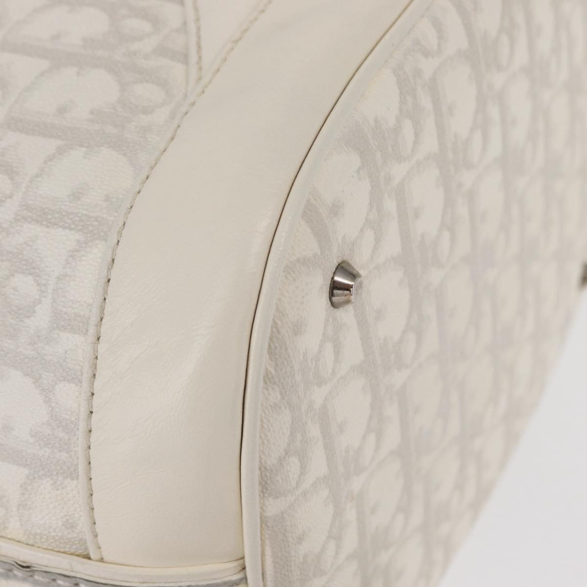 Christian Dior Trotter Romantic Chain Shoulder Bag PVC White Silver Auth 151343V