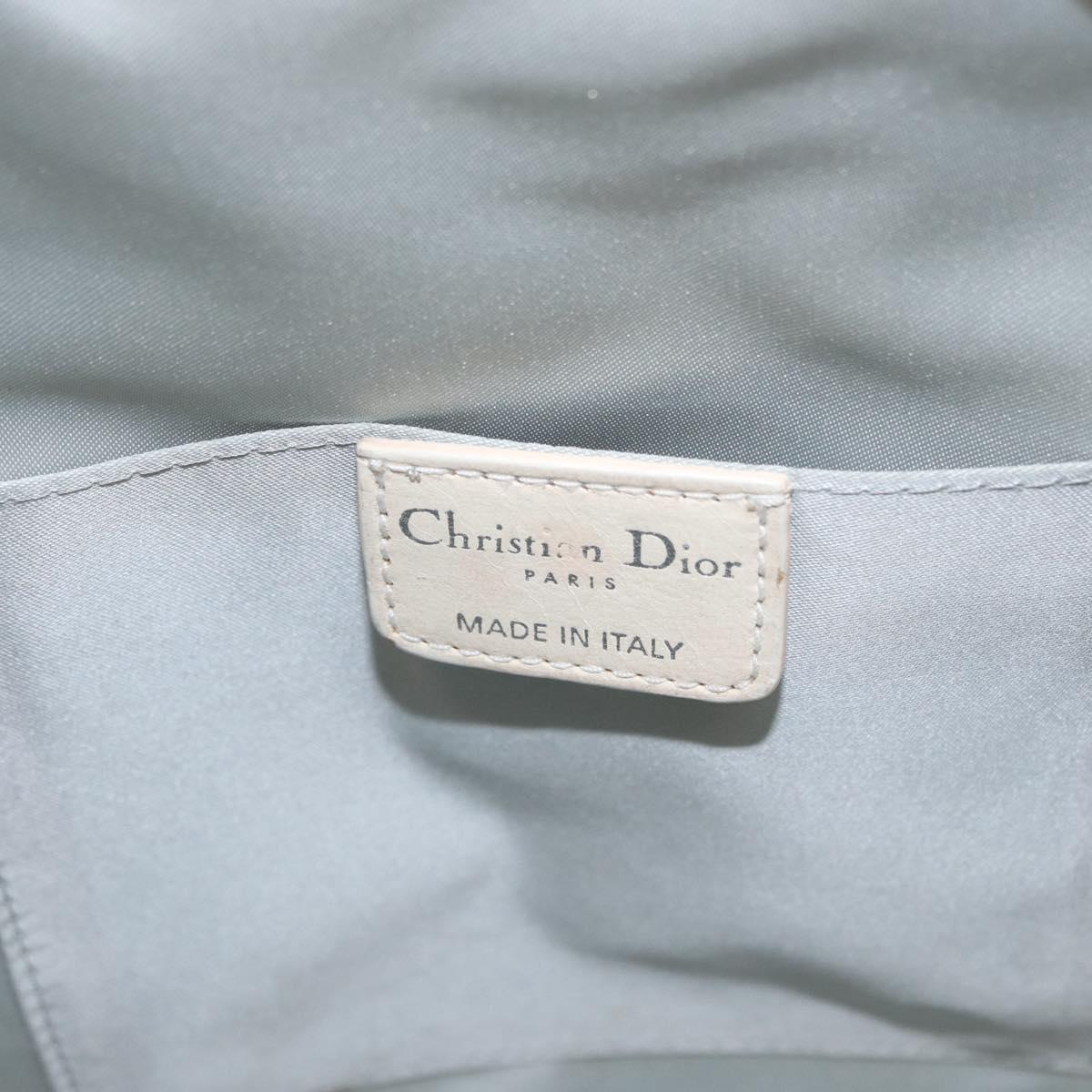 Christian Dior Trotter Romantic Chain Shoulder Bag PVC White Silver Auth 151343V