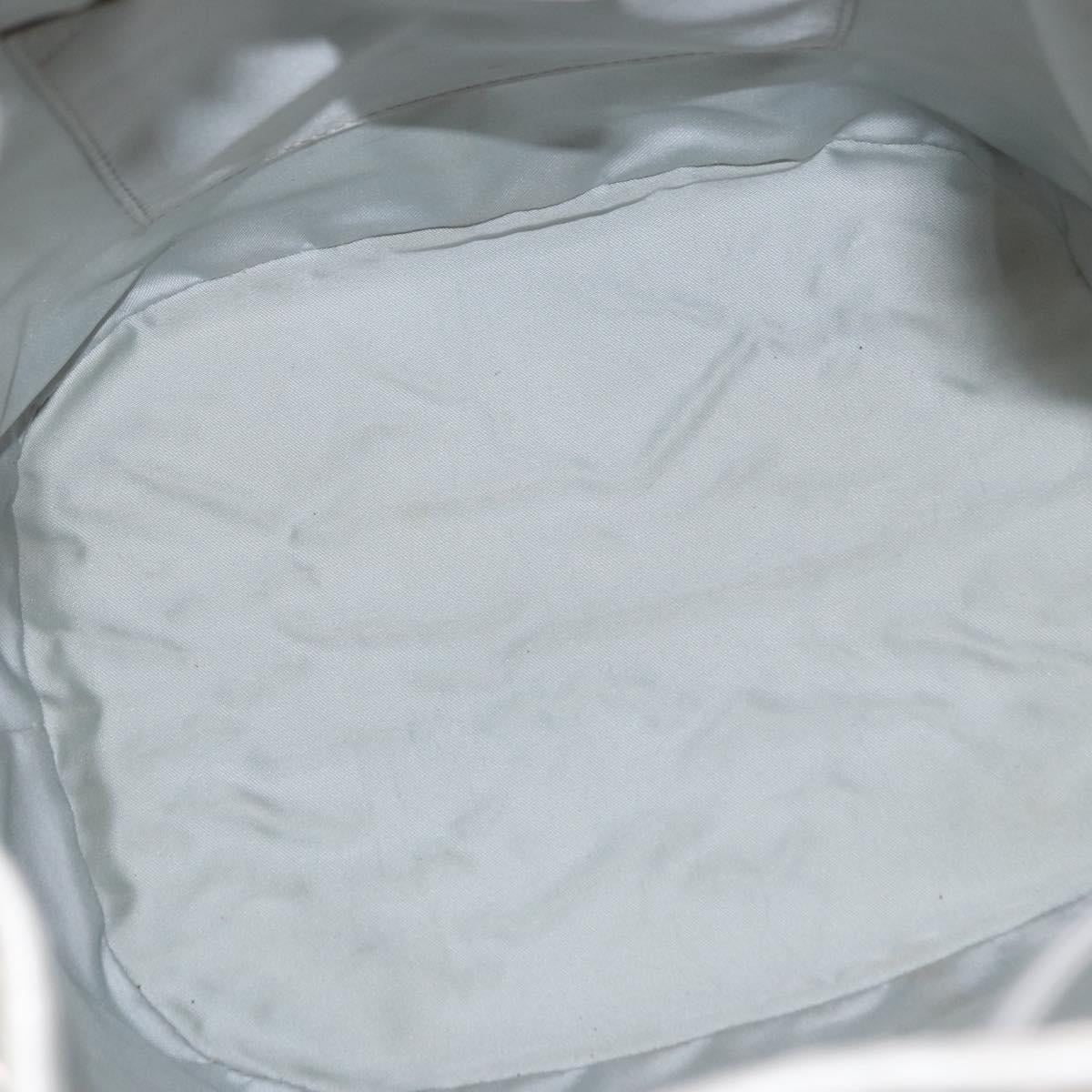 Christian Dior Trotter Romantic Chain Shoulder Bag PVC White Silver Auth 151343V