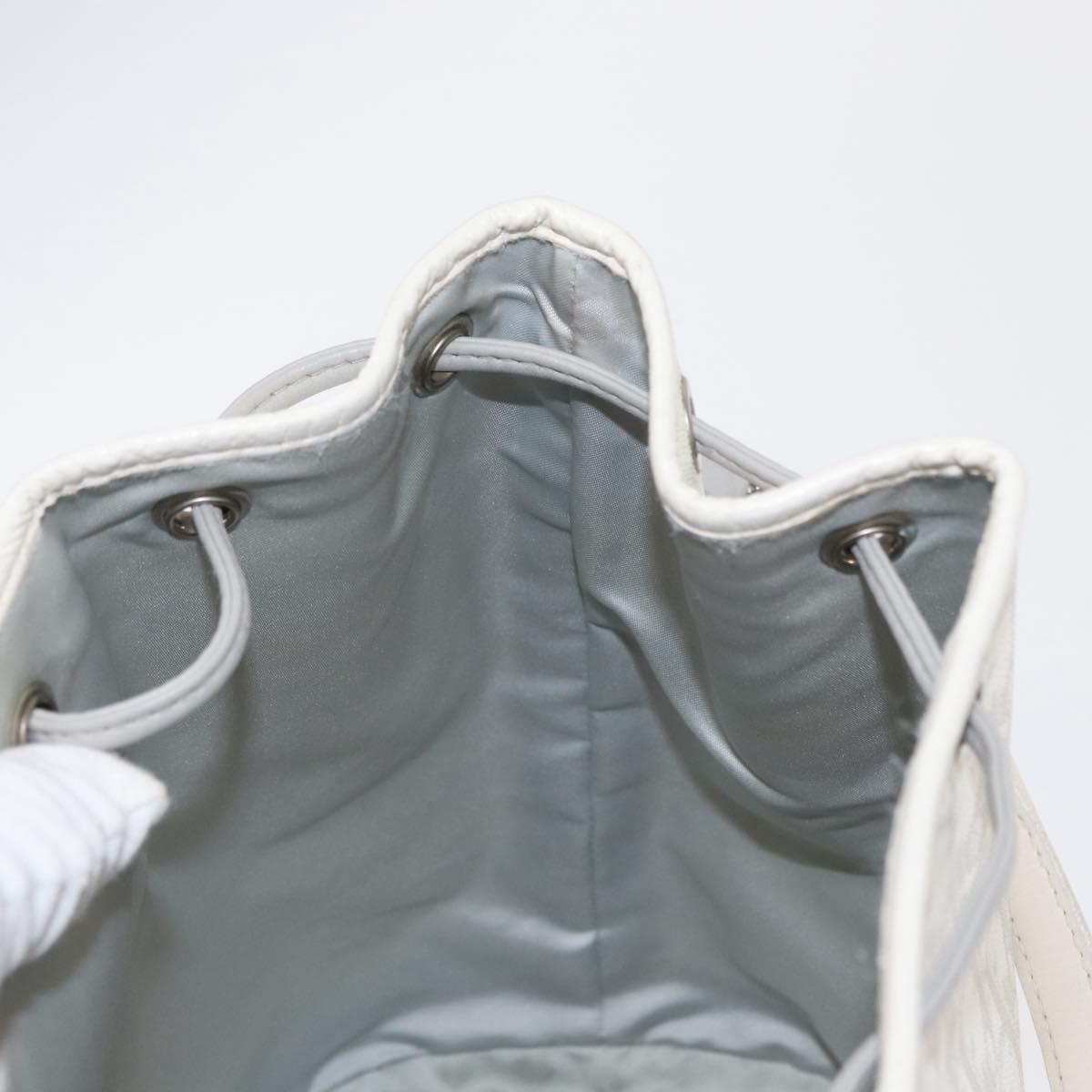 Christian Dior Trotter Romantic Chain Shoulder Bag PVC White Silver Auth 151343V