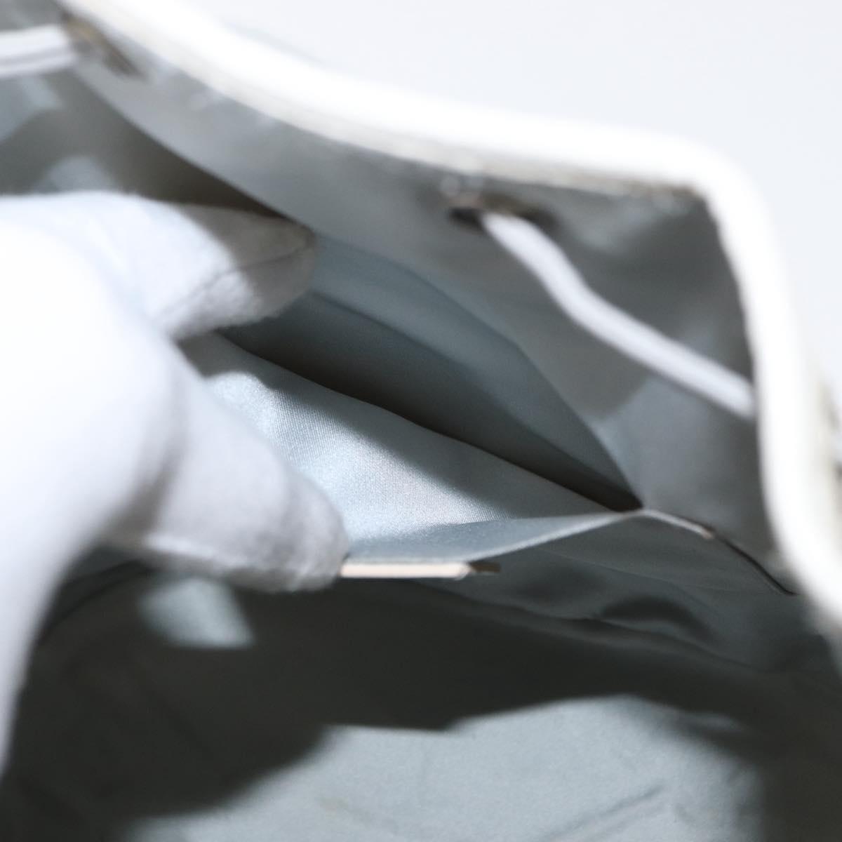 Christian Dior Trotter Romantic Chain Shoulder Bag PVC White Silver Auth 151343V