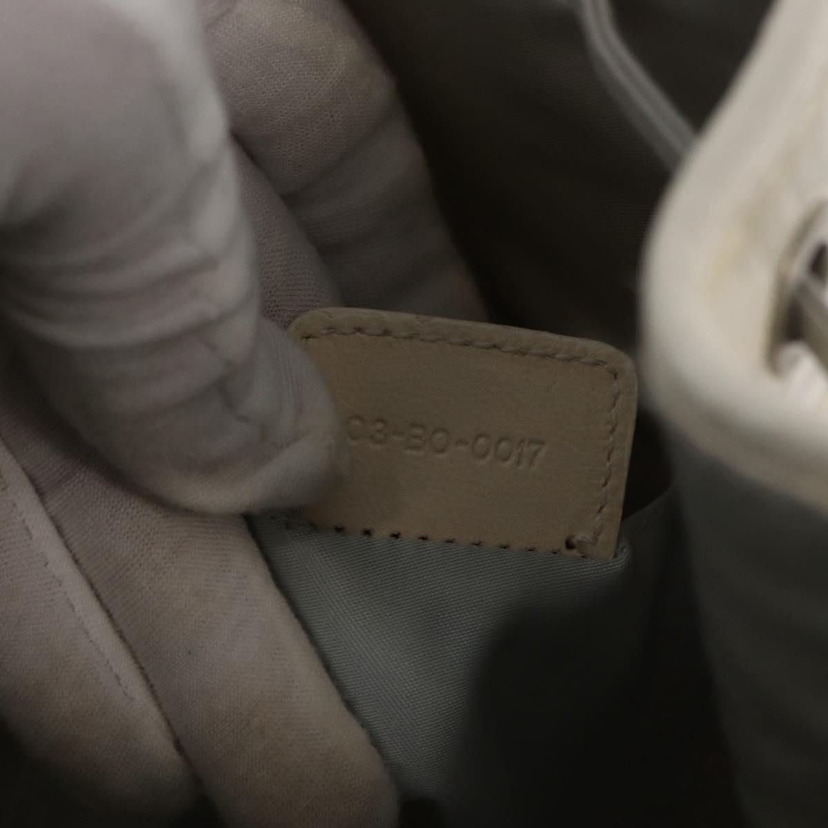 Christian Dior Trotter Romantic Chain Shoulder Bag PVC White Silver Auth 151343V