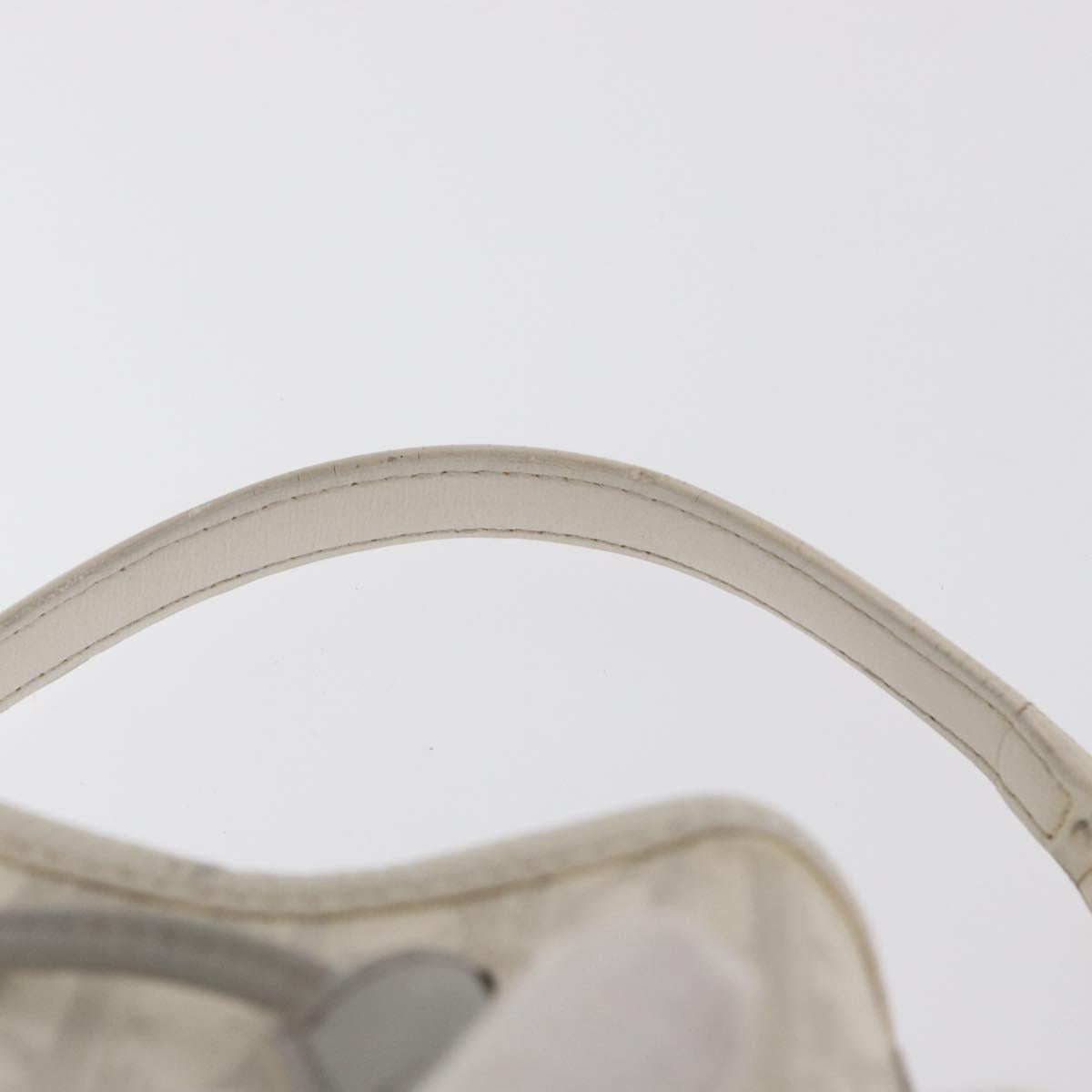 Christian Dior Trotter Romantic Chain Shoulder Bag PVC White Silver Auth 151343V