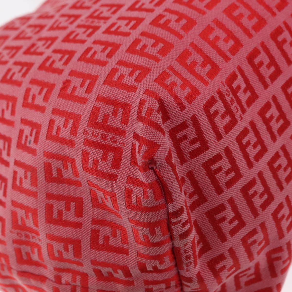 FENDI Zucchino Canvas Tote Bag Red Auth 151348