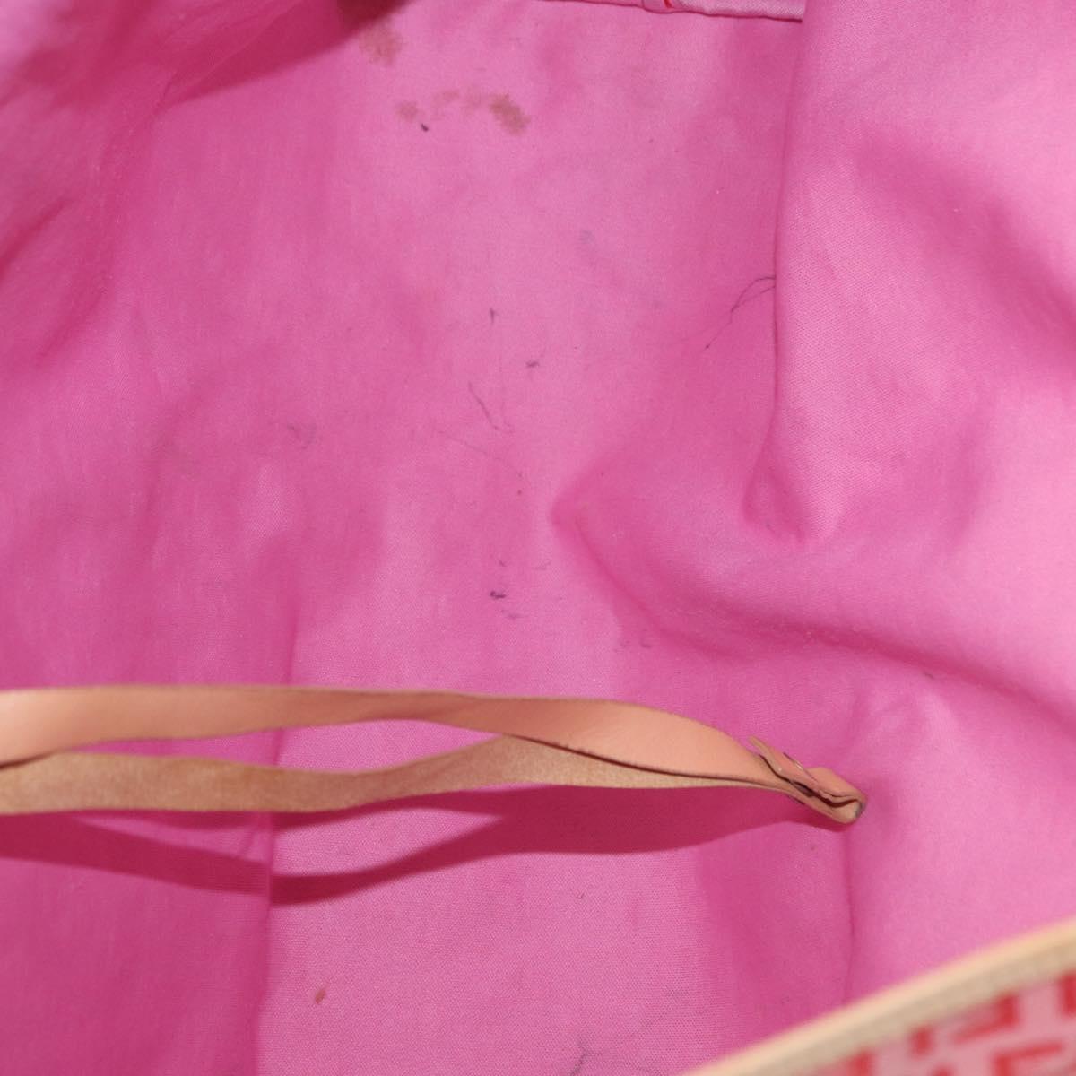 FENDI Zucchino Canvas Tote Bag Red Auth 151348