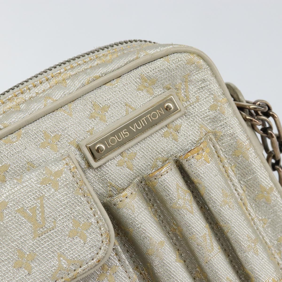 LOUIS VUITTON Monogram Shine Chain McKenna Bag Silver M92362 LV Auth 151359A