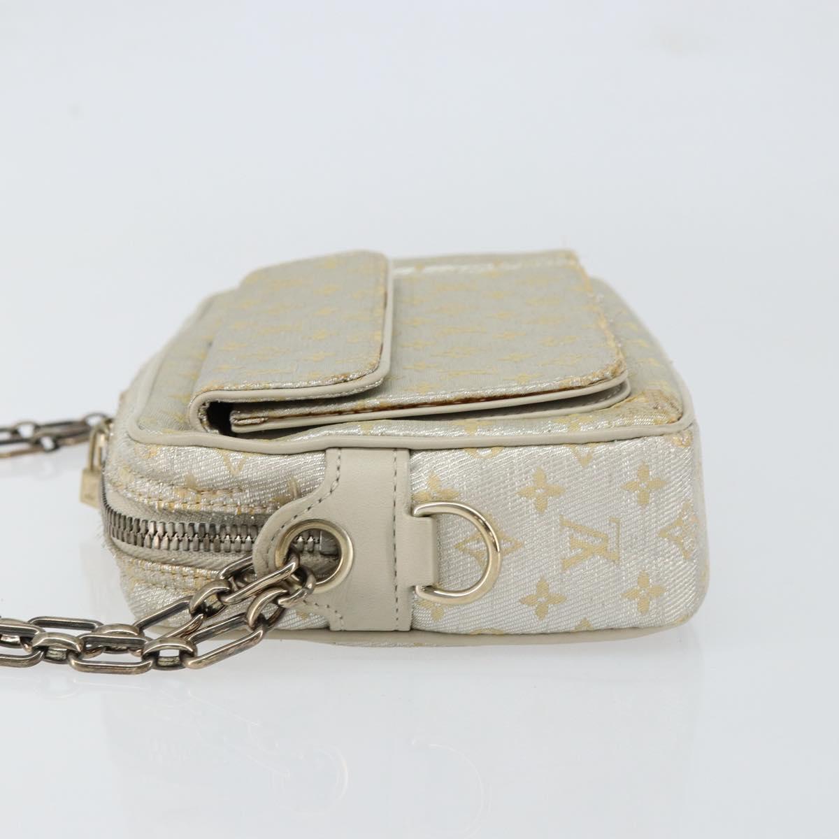 LOUIS VUITTON Monogram Shine Chain McKenna Bag Silver M92362 LV Auth 151359A