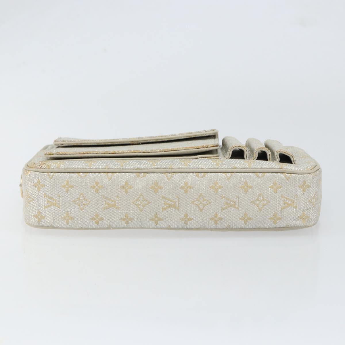 LOUIS VUITTON Monogram Shine Chain McKenna Bag Silver M92362 LV Auth 151359