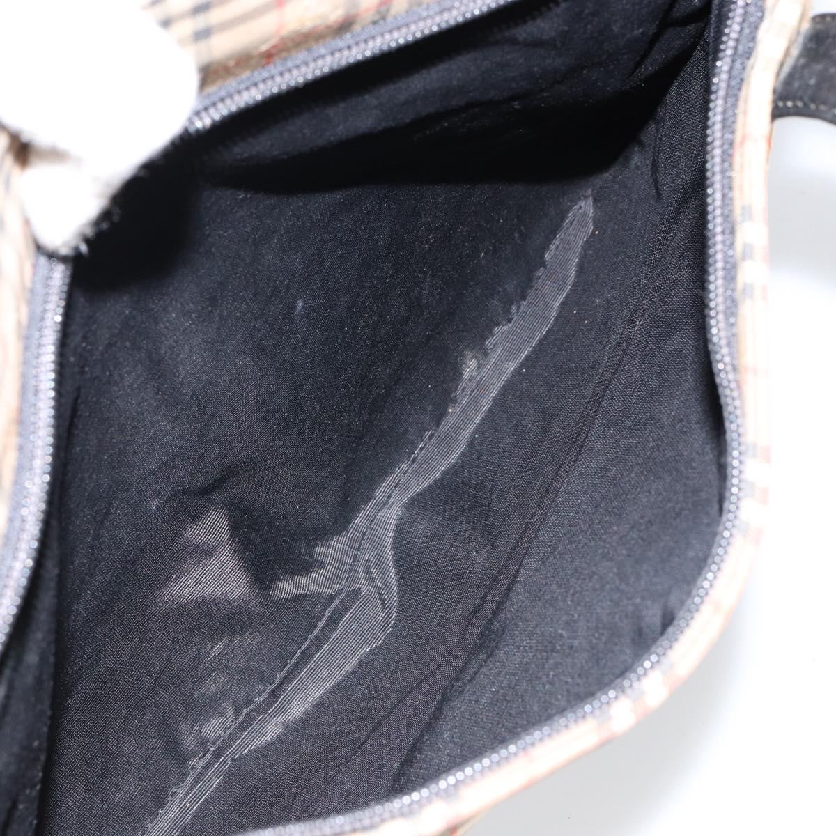 BURBERRY Nova Check Tote Bag Canvas Leather Beige Gold Auth 151362