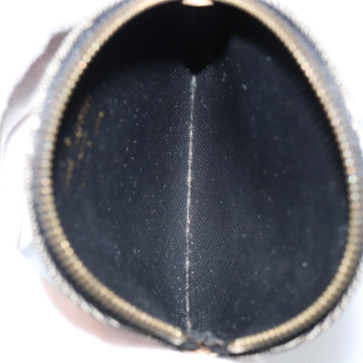 LOUIS VUITTON Mini Lin Porte Monnaie Round Coin Purse Black M92453 Auth 151364