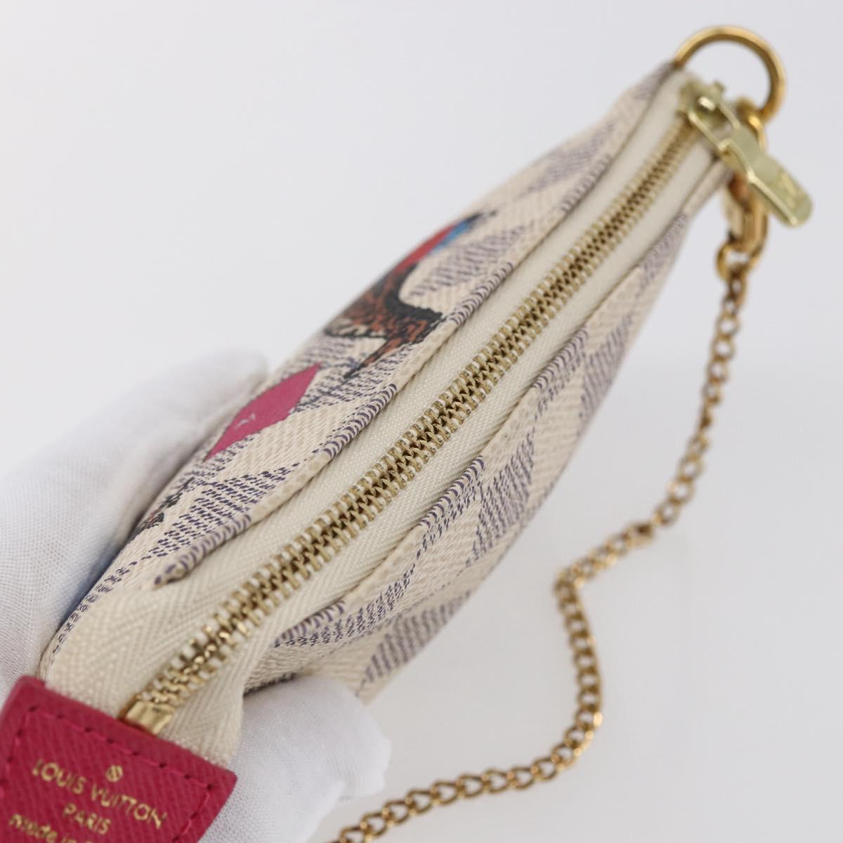 LOUIS VUITTON Azur Giraffe Mini Pochette Accessoires N62200 LV Auth 151369SAM