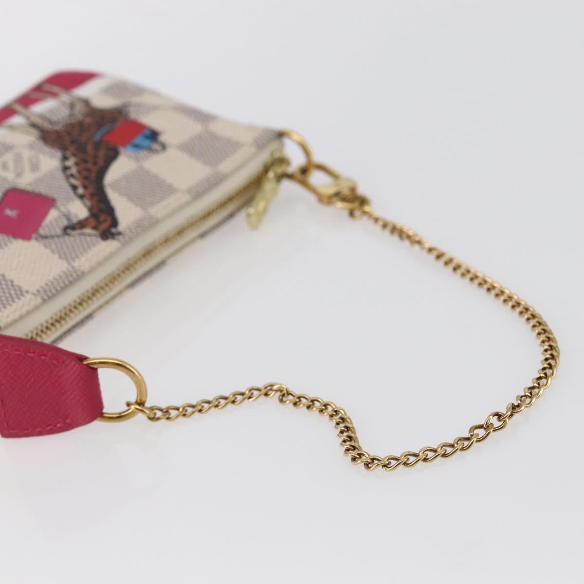 LOUIS VUITTON Azur Giraffe Mini Pochette Accessoires N62200 LV Auth 151369SAM