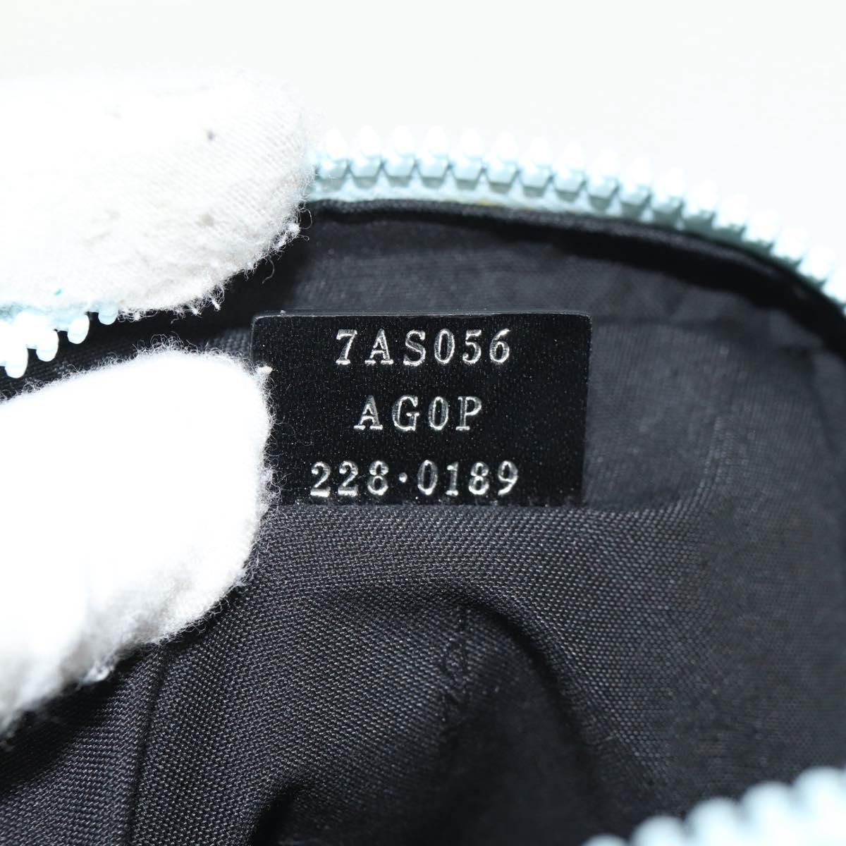 FENDI Baguette Phone Pouch Shoulder Bag Nylon Light Blue Auth 151373M