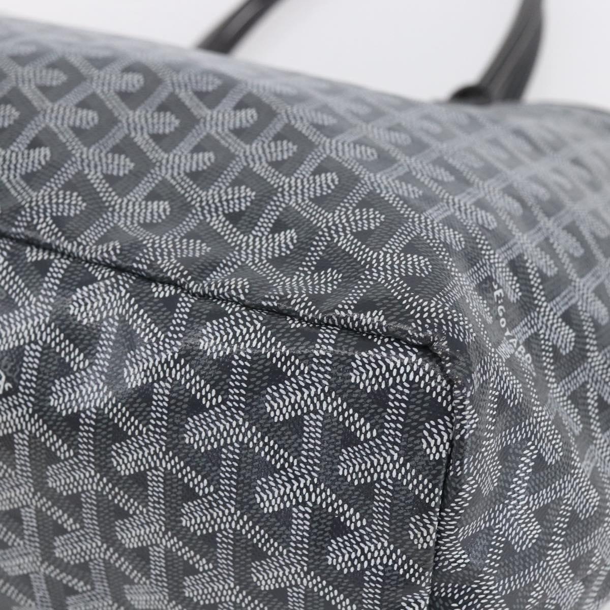 GOYARD Herringbone Saint Louis PM Tote Bag PVC Gray Auth 151375SM