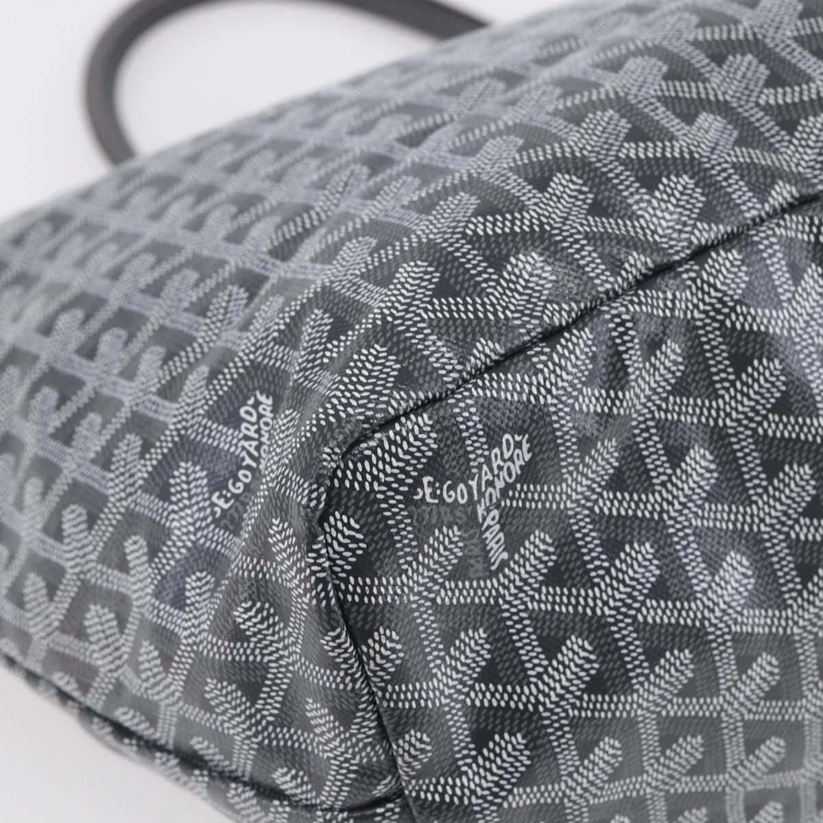 GOYARD Herringbone Saint Louis PM Tote Bag PVC Gray Auth 151375SM
