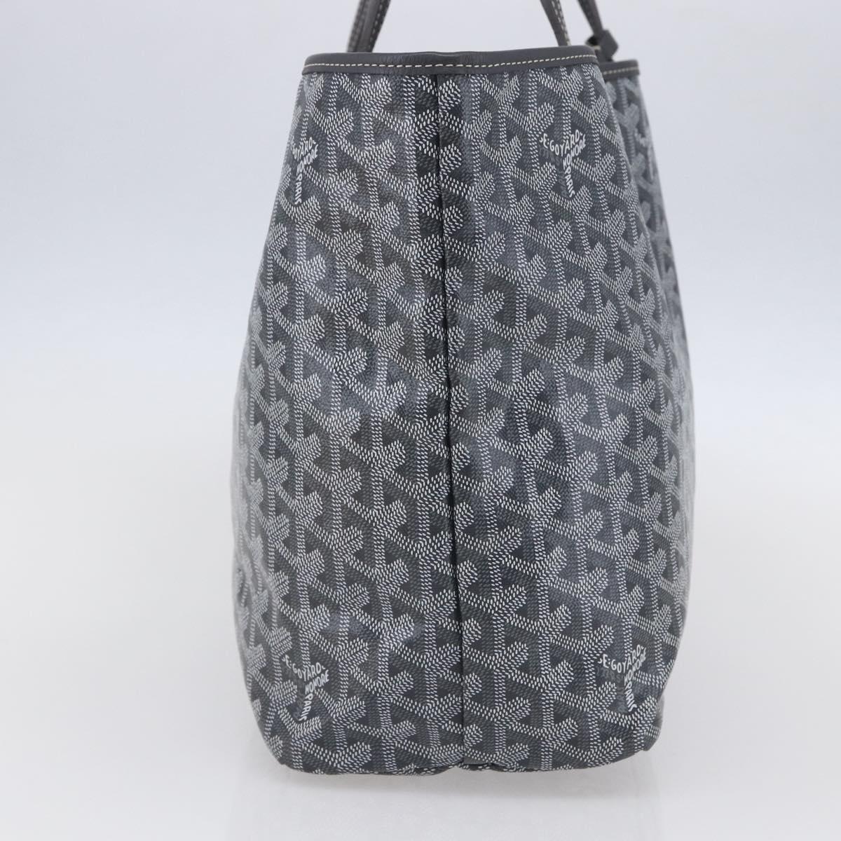 GOYARD Herringbone Saint Louis PM Tote Bag PVC Gray Auth 151375SM