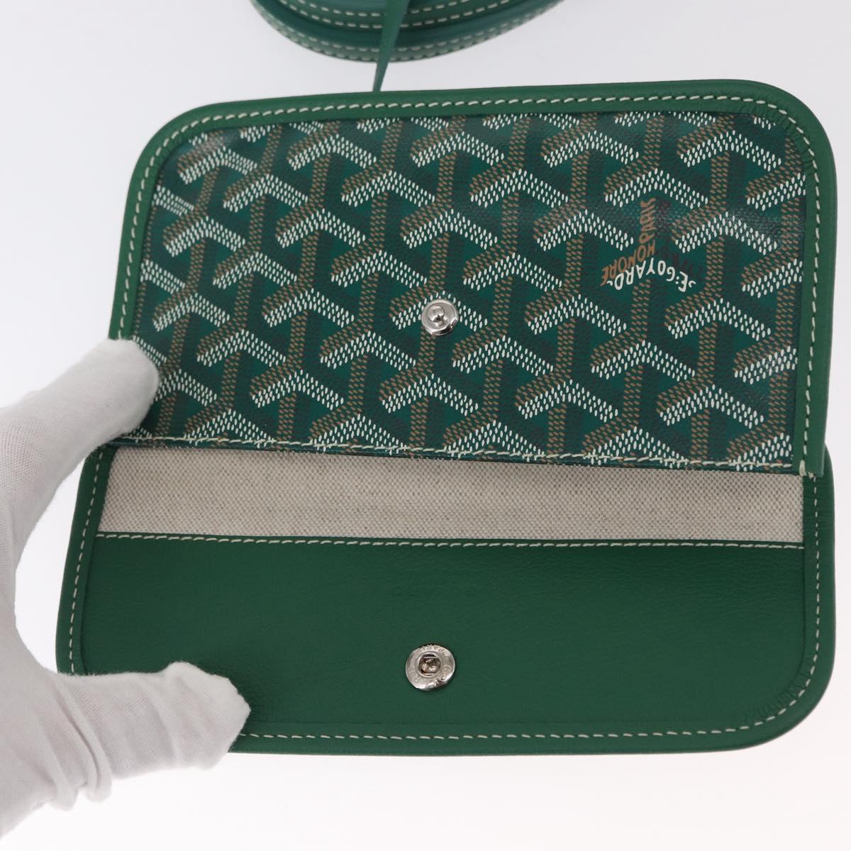 GOYARD Herringbone Saint Louis PM Tote Bag PVC Green Auth 151376SM