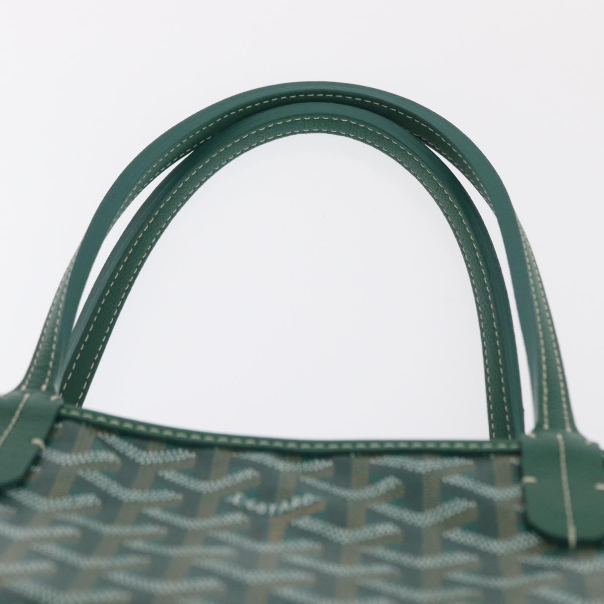 GOYARD Herringbone Saint Louis PM Tote Bag PVC Green Auth 151376SM