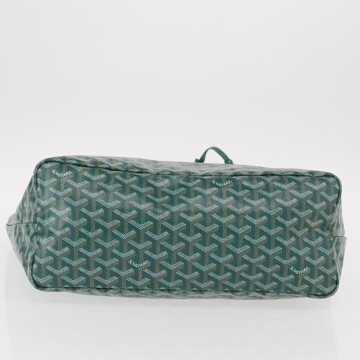 GOYARD Herringbone Saint Louis PM Tote Bag PVC Green Auth 151376SM