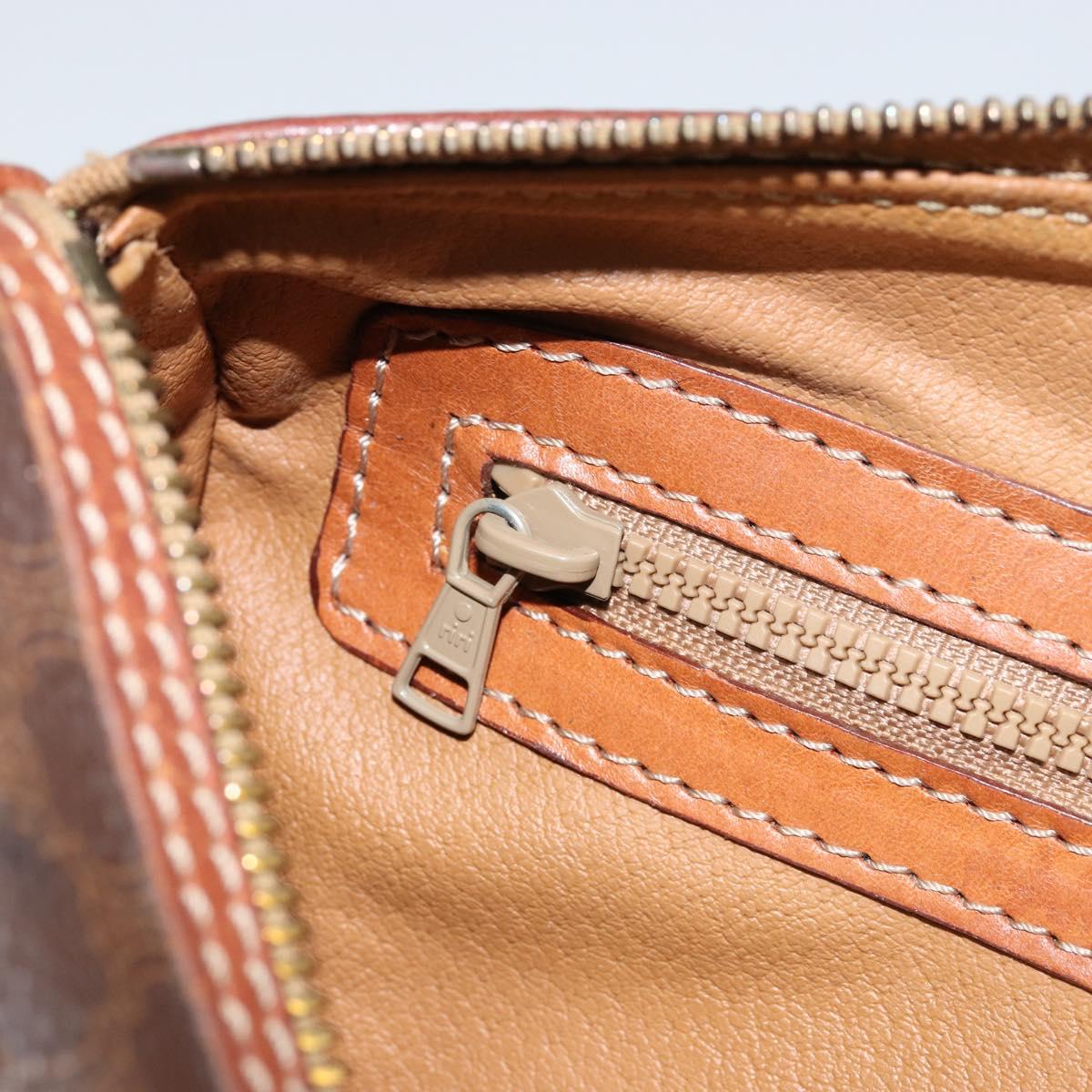 CELINE Macadam Canvas Hand Bag PVC Brown Gold Auth 151395