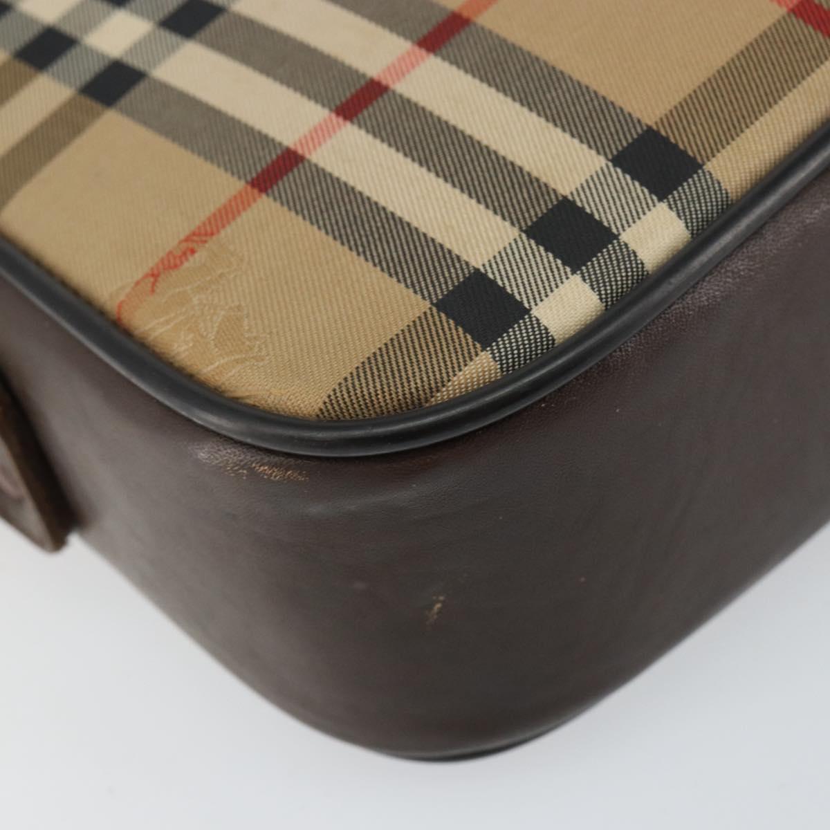 Burberrys Nova Check Shoulder Bag Canvas Beige Gold Auth 151396