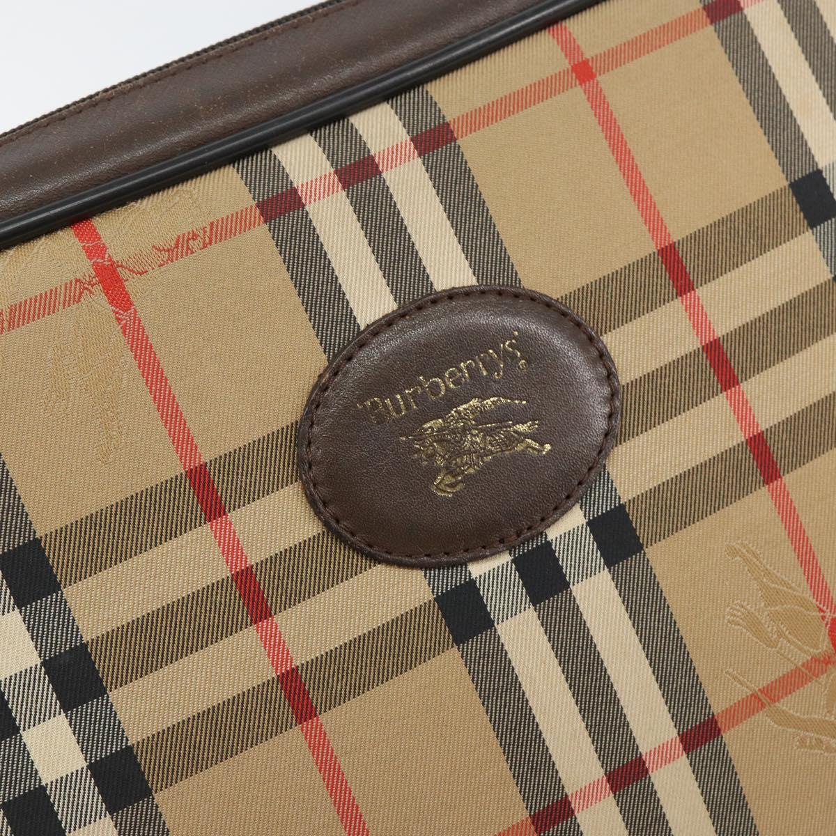 Burberrys Nova Check Shoulder Bag Canvas Beige Gold Auth 151396