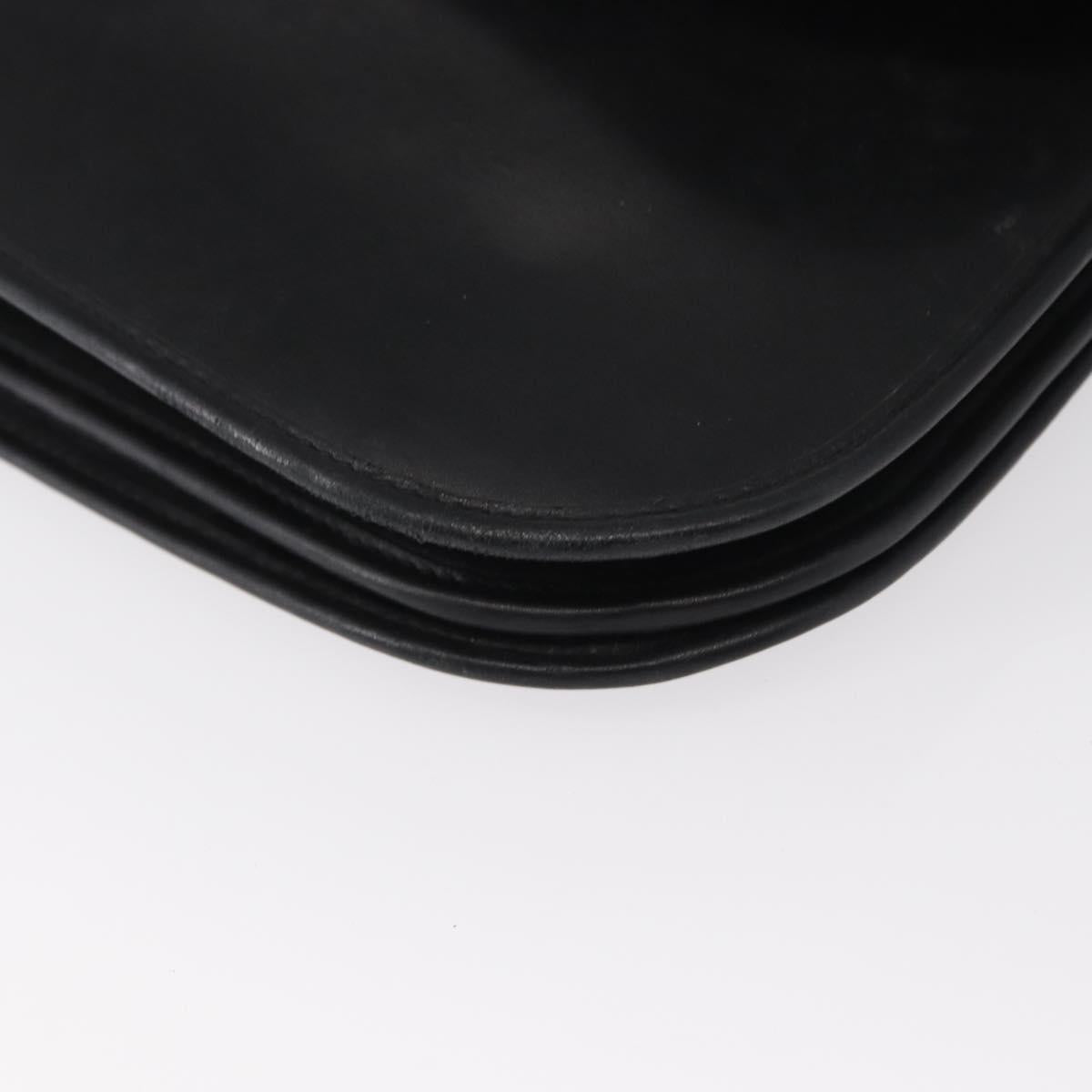 Christian Dior Shoulder Bag Leather Black Gold Auth 151397