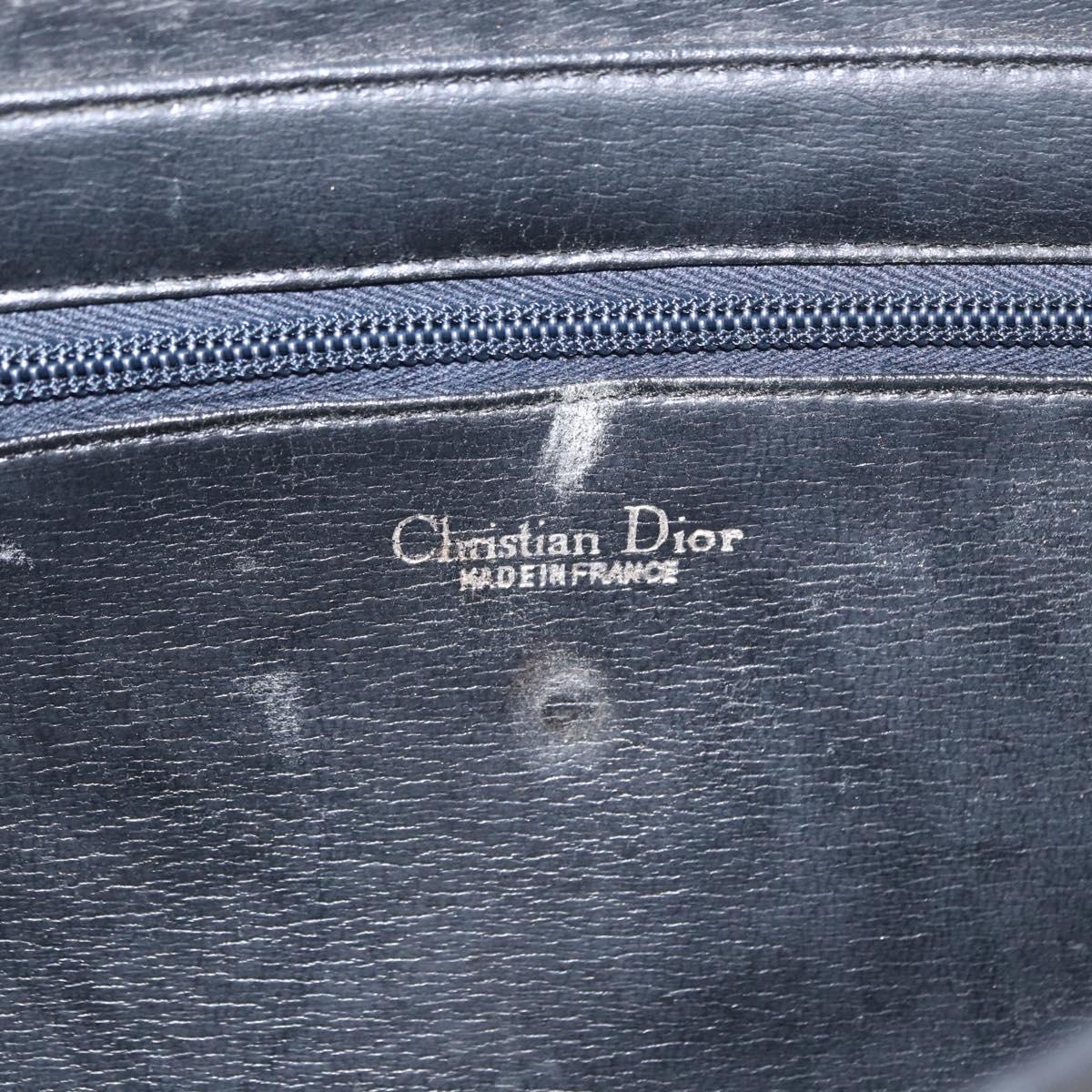 Christian Dior Shoulder Bag Leather Black Gold Auth 151397