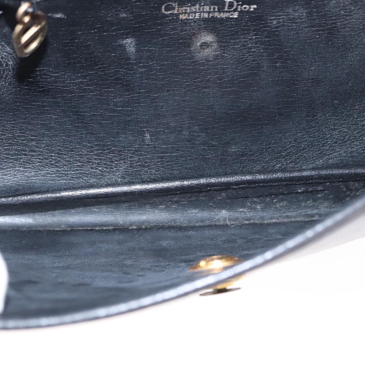 Christian Dior Shoulder Bag Leather Black Gold Auth 151397