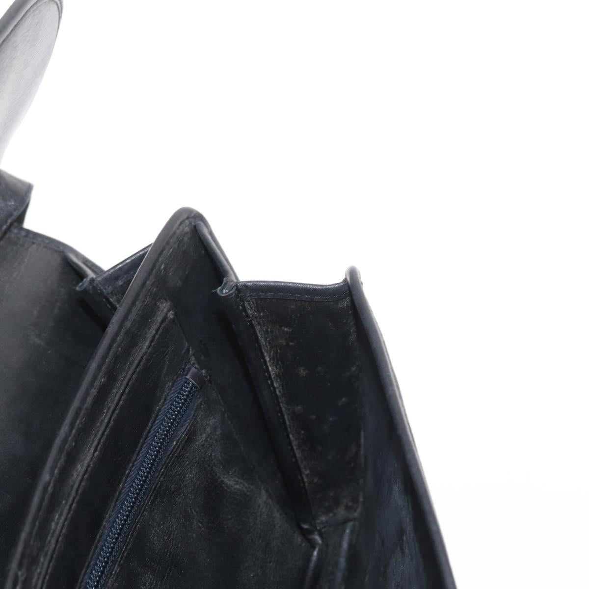 Christian Dior Shoulder Bag Leather Black Gold Auth 151397